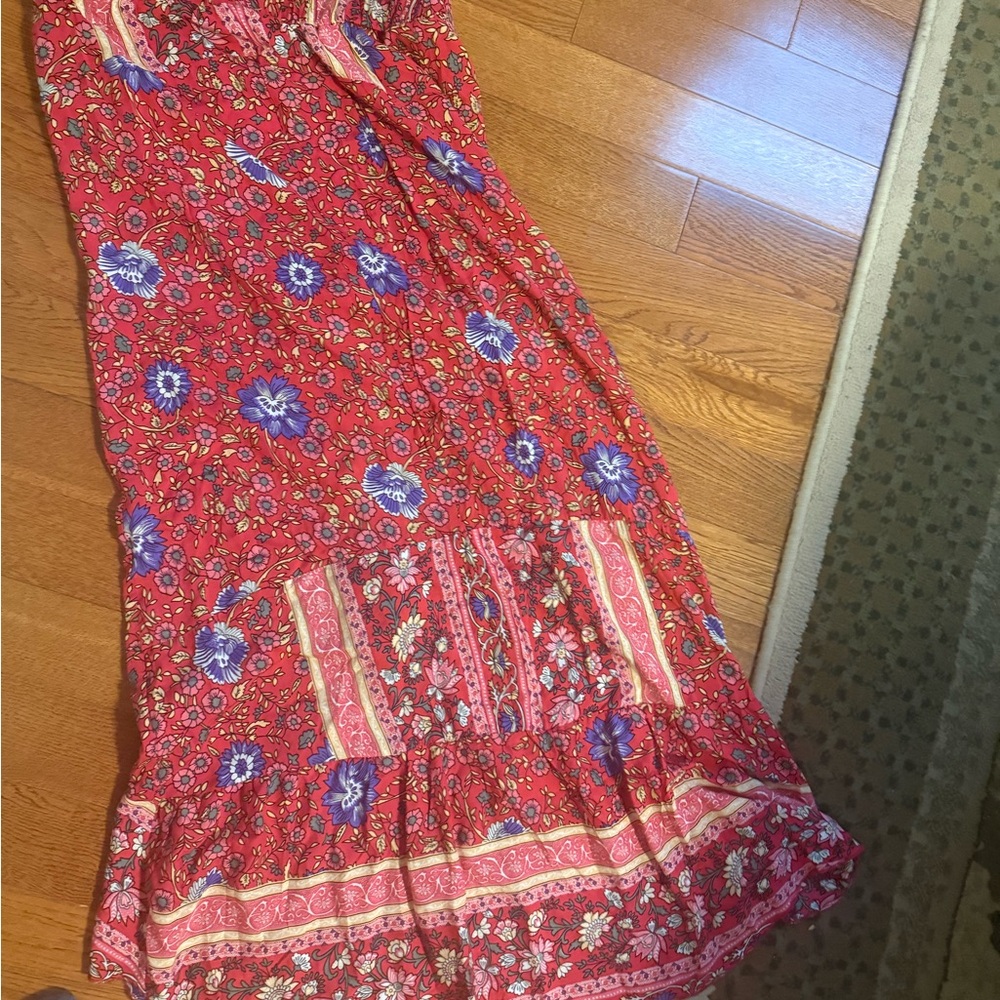 Floral Red and Blue Skirt